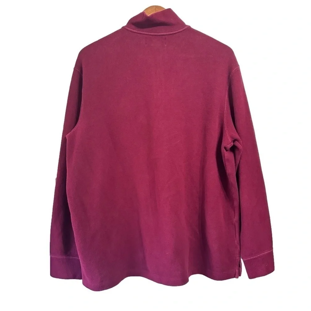 Polo Ralph Lauren maroon burgundy wine ribbed quarter zip pullover sweater